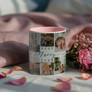 Caneca De Café Em Dois Tons Melhor ama de sempre   Colagem de Fotos do Elegant