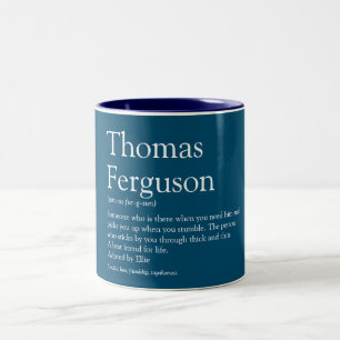 Caneca De Café Em Dois Tons Melhor Amiga/o Definição Tipográfica Divertida Azu