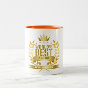 Caneca De Café Em Dois Tons Melhor Amigo do Mundo Diversão Ouro