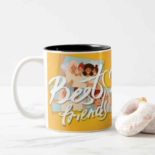 Caneca De Café Em Dois Tons melhor amigo Mug (Com Donut)