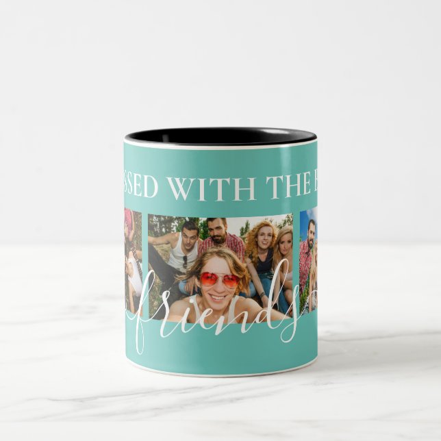 Caneca De Café Em Dois Tons Melhor Amigos Personalizar Foto (Centro)