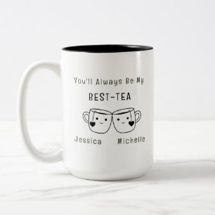 Caneca De Café Em Dois Tons Melhor Amizade Personalizada do Chá
