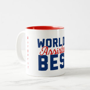 Caneca De Café Em Dois Tons Melhor Assistente do Mundo Personalizado com Nome