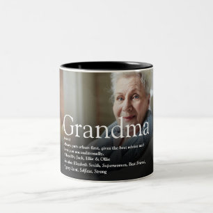 Caneca De Café Em Dois Tons Melhor Avó de Todos os Tempos, Definição de Avó Fo
