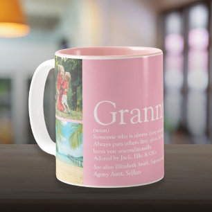 Caneca De Café Em Dois Tons Melhor Avó Definição de Avó 4 Colagem de Fotos