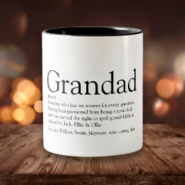 Caneca De Café Em Dois Tons Melhor Avô do Mundo Definição