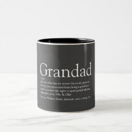 Caneca De Café Em Dois Tons Melhor Avô Pai Avô Definição Cinza
