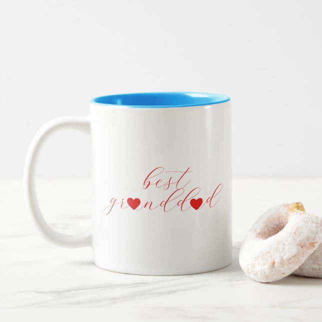 Caneca De Café Em Dois Tons Melhor Avô, Presente para Avô, Moderno  (Com Donut)