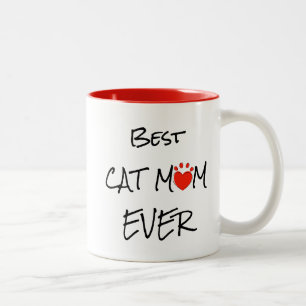 Caneca De Café Em Dois Tons Melhor Cat Mãe Alguma Vez Cita Foto Personalizada