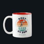 Caneca De Café Em Dois Tons Melhor Chefe Por Empregador De Sobrecarga De Golfe<br><div class="desc">Melhor Chefe por design de Par que você pode personalizar para o receptor deste tema fofo de golfe Coffee Mug. Presente perfeito para o Dia do Chefe ou qualquer ocasião especial. O texto "BOSS" pode ser personalizado com qualquer macaco clicando no botão "Personalizar" acima.</div>