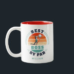 Caneca De Café Em Dois Tons Melhor Chefe Por Empregador De Sobrecarga De Golfe<br><div class="desc">Melhor Chefe por design de Par que você pode personalizar para o receptor deste tema fofo de golfe Coffee Mug. Presente perfeito para o Dia do Chefe ou qualquer ocasião especial. O texto "BOSS" pode ser personalizado com qualquer macaco clicando no botão "Personalizar" acima.</div>