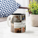 Caneca De Café Em Dois Tons Melhor Colagem de Fotografias de Script 8 Elegante<br><div class="desc">Mande um belo presente personalizado para seu Papa que ele vai gostar. Colagem especial de fotos personalizadas da família para mostrar suas fotos e memórias especiais da família. Nosso design apresenta um simples design de grade de colagem de 8 fotos com "Melhor nunca" desenhado em um belo estilo de script...</div>