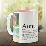 Caneca De Café Em Dois Tons Melhor Colagem de Fotos de Definição 4 da Tia Ever<br><div class="desc">Personalize o texto e 4 fotos para criar uma manutenção exclusiva para sua tia ou tia favorita especial para criar um presente exclusivo. Uma maneira perfeita de mostrar a ela o quão incrível ela é todos os dias. Projetado por Thisnotme©</div>