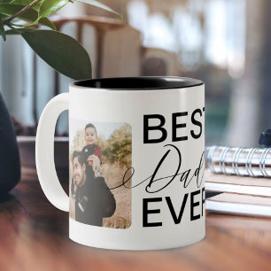 Caneca De Café Em Dois Tons Melhor Colagem de Fotos de Dois Cheios do Pai