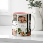 Caneca De Café Em Dois Tons Melhor Colagem de Fotos do Script 8 Elegante Elega<br><div class="desc">Mande um belo presente personalizado para o seu Abuelito que ela vai gostar. Colagem especial de fotos personalizadas da família para mostrar suas fotos e memórias especiais da família. Nosso design apresenta um simples design de grade de colagem de 8 fotos com "Melhor Abuelito Nunca" projetado em um belo estilo...</div>