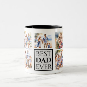 Caneca De Café Em Dois Tons Melhor Colagem Personalizada de Fotos do PAI