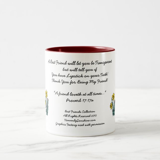 Caneca De Café Em Dois Tons Melhor Coleção de Amigos Transparente (Centro)