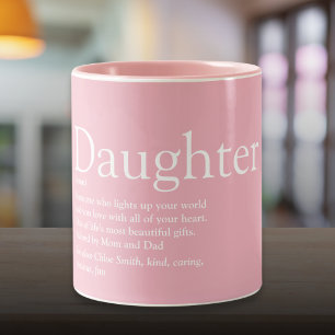 Caneca De Café Em Dois Tons Melhor Definição de Filha de Sempre Rosa