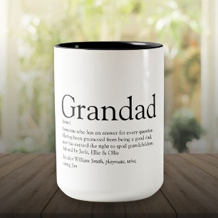 Caneca De Café Em Dois Tons Melhor Definição para o vovô do mundo