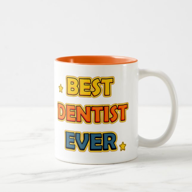 Caneca De Café Em Dois Tons Melhor Dentista de sempre (Direita)