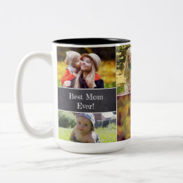 Caneca De Café Em Dois Tons Melhor Dia de as mães de colagem de Fotos da Mãe