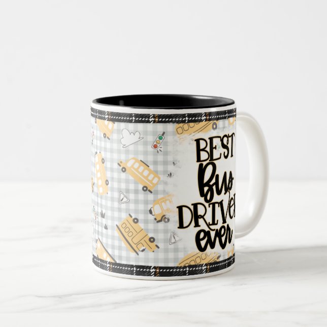 Caneca De Café Em Dois Tons Melhor driver de barramento (Frente Esquerda)