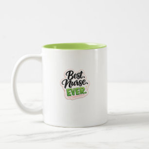 Caneca De Café Em Dois Tons Melhor Enfermeira de Sempre Citação Engraçada Tipo