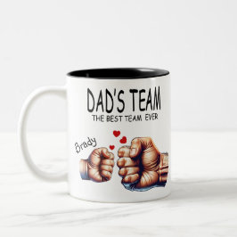 Caneca De Café Em Dois Tons Melhor Equipe de Pais de nome personalizado Cerâmi