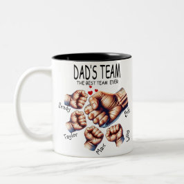 Caneca De Café Em Dois Tons Melhor Equipe de Pais de nome personalizado Cerâmi