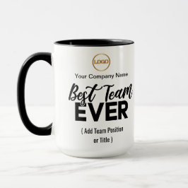Caneca De Café Em Dois Tons Melhor Equipe Nunca | Nome e logotipo personalizad