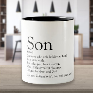 Caneca De Café Em Dois Tons Melhor Filho do Mundo Definição Diversão Moderna