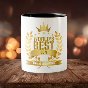 Caneca De Café Em Dois Tons Melhor Filho do Mundo Diversão Gold