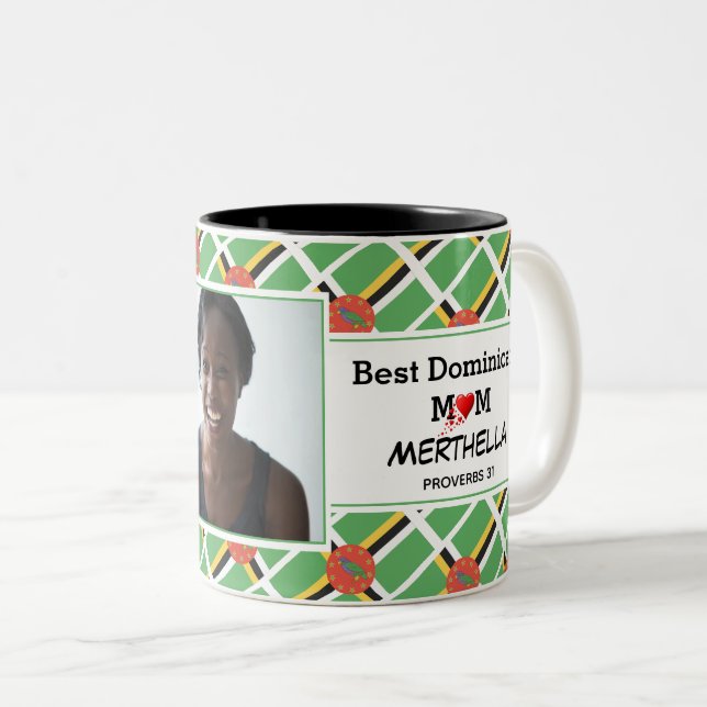 Caneca De Café Em Dois Tons MELHOR Foto de MÃE DOMINICANA (Frente Esquerda)