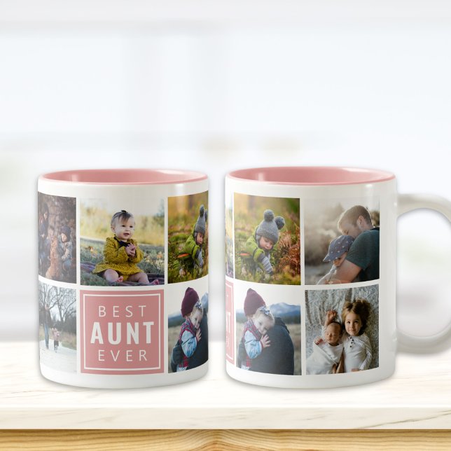 Caneca De Café Em Dois Tons Melhor Foto Personalizada da AUNT Nunca (Criador carregado)