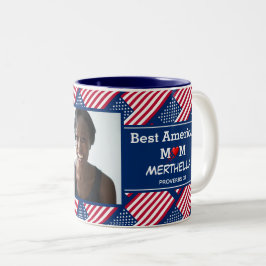 Caneca De Café Em Dois Tons MELHOR Foto personalizada do MOM AMERICANO