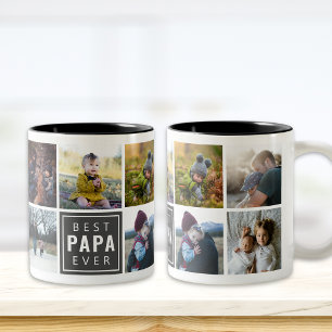 Caneca De Café Em Dois Tons Melhor Foto Personalizada do PAPA Alguma Vez
