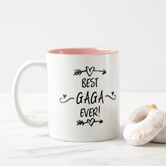 Caneca De Café Em Dois Tons Melhor Gaga de Todos os Tempos (Com Donut)