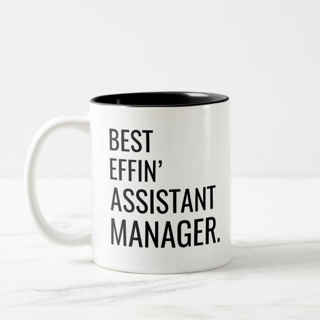 Caneca De Café Em Dois Tons Melhor Gerente de Assistente do Effin (Esquerda)