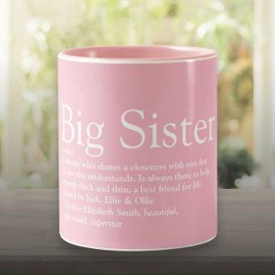 Caneca De Café Em Dois Tons Melhor Irmã do Mundo Definição Rosa Menina