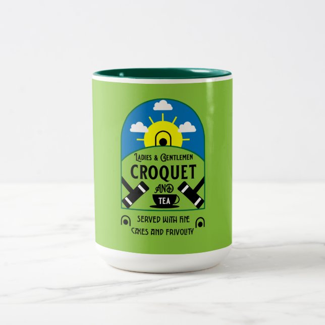 Caneca De Café Em Dois Tons Melhor Jogo Croquet Engraçado (Centro)