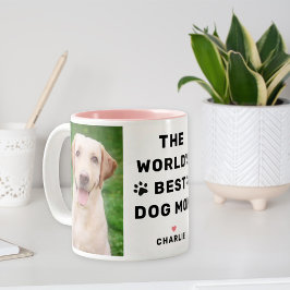 Caneca De Café Em Dois Tons Melhor Mãe de Cachorro do Mundo Foto Impressão de 
