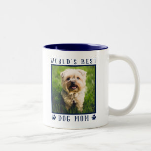 Caneca De Café Em Dois Tons Melhor Mãe de Cachorro do Mundo Impressão de Pata 