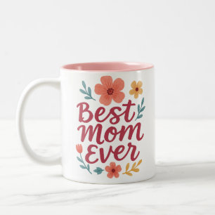 Caneca De Café Em Dois Tons Melhor Mãe De Todos Os tempos - Design De Dia de a