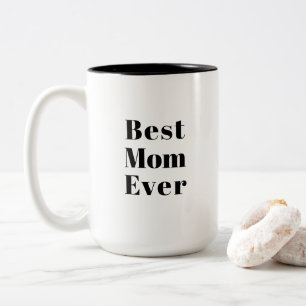 Caneca De Café Em Dois Tons Melhor mãe, Dia de as mães, letras negras de mã