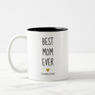 Caneca De Café Em Dois Tons Melhor Mãe do Mundo Escrito à Mão Personalizado Du