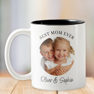 Caneca De Café Em Dois Tons Melhor Mãe do Mundo Foto Dia das Mães