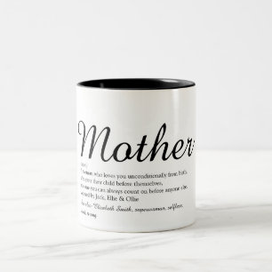 Caneca De Café Em Dois Tons Melhor Mãe, Mãe, Escrita Moderna de Definição Mãe