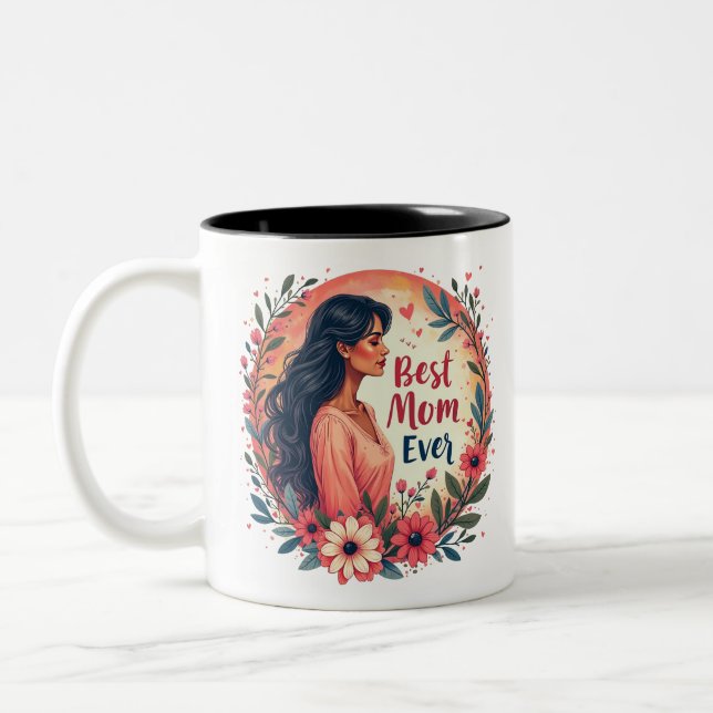 Caneca De Café Em Dois Tons Melhor Mãe Nunca (Esquerda)