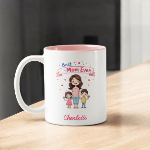 Caneca De Café Em Dois Tons Melhor Mãe Nunca Madre Personalizada Bonita