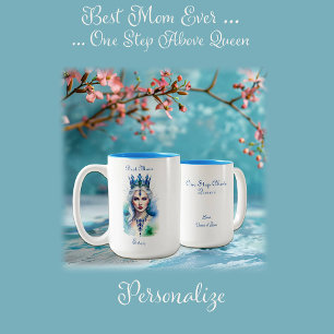 Caneca De Café Em Dois Tons Melhor Mãe Nunca Rainha